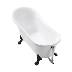 Swiss Madison Caché Single Slipper, Clawfoot Soaking Acrylic Bathtub, Clawfoot - SM-FB585CMW - The Home Selection
