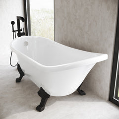 Swiss Madison Caché Single Slipper, Clawfoot Soaking Acrylic Bathtub, Clawfoot - SM-FB585CMW - The Home Selection