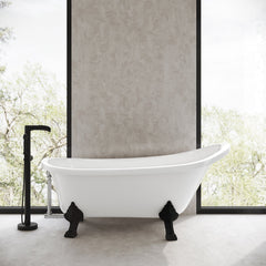 Swiss Madison Caché Single Slipper, Clawfoot Soaking Acrylic Bathtub, Clawfoot - SM-FB585CMW - The Home Selection
