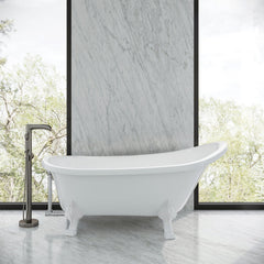 Swiss Madison Caché Single Slipper, Clawfoot Soaking Acrylic Bathtub, Clawfoot - SM-FB585CMW - The Home Selection