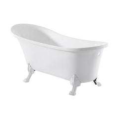 Swiss Madison Caché Single Slipper, Clawfoot Soaking Acrylic Bathtub, Clawfoot - SM-FB585CMW - The Home Selection