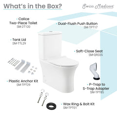 Swiss Madison Calice Two-Piece Elongated Rear Outlet Toilet Dual-Flush 0.8/1.28 gpf - SM-2T120 - The Home Selection