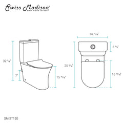 Swiss Madison Calice Two-Piece Elongated Rear Outlet Toilet Dual-Flush 0.8/1.28 gpf - SM-2T120 - The Home Selection