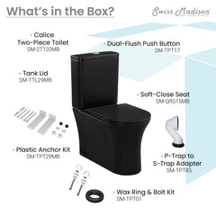 Swiss Madison Calice Two-Piece Elongated Rear Outlet Toilet Dual-Flush 0.8/1.28 gpf - SM-2T120 - The Home Selection