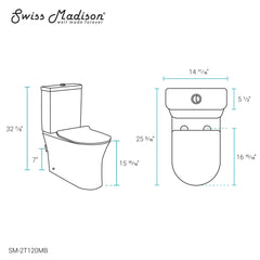 Swiss Madison Calice Two-Piece Elongated Rear Outlet Toilet Dual-Flush 0.8/1.28 gpf - SM-2T120 - The Home Selection