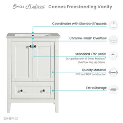 Swiss Madison Cannes 24" Bathroom Vanity in White - SM-BV412 - The Home Selection