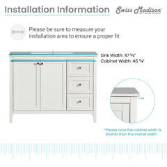 Swiss Madison Cannes 48" Bathroom Vanity in White - SM-BV414 - The Home Selection