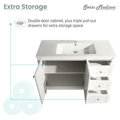 Swiss Madison Cannes 48" Bathroom Vanity in White - SM-BV414 - The Home Selection