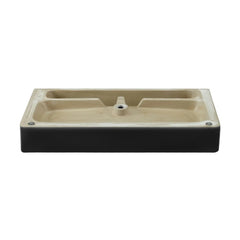 Swiss Madison Carré 36" Ceramic Console Sink Matte Black Basin Matte White Legs - SM-CS793 - The Home Selection