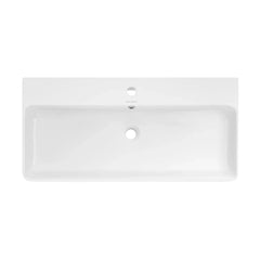 Swiss Madison Carré 36" Ceramic Console Sink White Basin Matte White Legs - SM-CS743 - The Home Selection