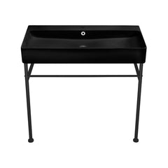 Swiss Madison Carré 36" Console Sink Matte Black Basin w/ Legs - SM-CS7 - The Home Selection