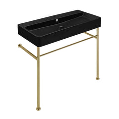 Swiss Madison Carré 36" Console Sink Matte Black Basin w/ Legs - SM-CS7 - The Home Selection