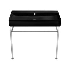 Swiss Madison Carré 36" Console Sink Matte Black Basin w/ Legs - SM-CS7 - The Home Selection