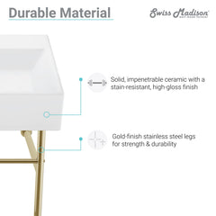 Swiss Madison Carré 36" Console Sink White Basin w/ Legs - SM-CS7 - The Home Selection