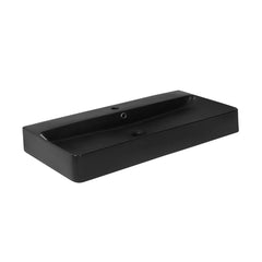 Swiss Madison Carre 36” Rectangle Wall-Mount Bathroom Sink in Matte Black - SM-WS334MB - The Home Selection