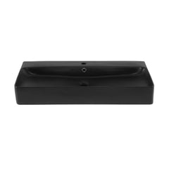 Swiss Madison Carre 36” Rectangle Wall-Mount Bathroom Sink in Matte Black - SM-WS334MB - The Home Selection