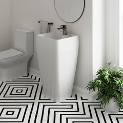 Swiss Madison Carré One-Piece Pedestal Sink - SM-PS311 - The Home Selection