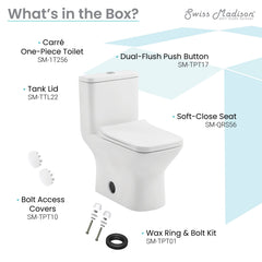 Swiss Madison Carré One-Piece Square Toilet Dual-Flush 1.1/1.6 gpf - SM-1T256 - The Home Selection