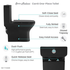 Swiss Madison Carré One-Piece Square Toilet Dual-Flush 1.1/1.6 gpf - SM-1T256 - The Home Selection