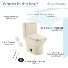 Swiss Madison Carré One-Piece Square Toilet Dual-Flush 1.1/1.6 gpf - SM-1T256 - The Home Selection
