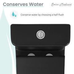 Swiss Madison Carre One Piece Square Toilet Dual Flush 1.1/1.6 gpf with 10" Rough-In, Matte Black - SM-1T276MB - The Home Selection