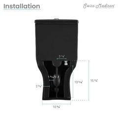 Swiss Madison Carre One Piece Square Toilet Dual Flush 1.1/1.6 gpf with 10" Rough-In, Matte Black - SM-1T276MB - The Home Selection