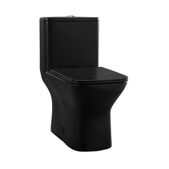Swiss Madison Carre One Piece Square Toilet Dual Flush 1.1/1.6 gpf with 10" Rough-In, Matte Black - SM-1T276MB - The Home Selection