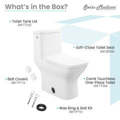 Swiss Madison Carré One-Piece Square Toilet Touchless Dual-Flush 1.1/1.6 gpf - SM-1T264 - The Home Selection