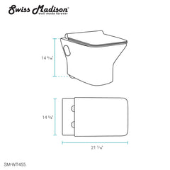 Swiss Madison Carré Wall-Hung Elongated Toilet Bowl - SM-WT455 - The Home Selection