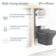 Swiss Madison Carré Wall-Hung Elongated Toilet Bowl - SM-WT455 - The Home Selection