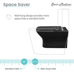 Swiss Madison Carré Wall-Hung Elongated Toilet Bowl - SM-WT455 - The Home Selection
