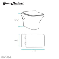 Swiss Madison Carré Wall-Hung Elongated Toilet Bowl - SM-WT455 - The Home Selection