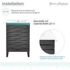 Swiss Madison Cascade 24" Bathroom Vanity in Black - SM-BV470B - The Home Selection