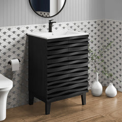 Swiss Madison Cascade 24" Bathroom Vanity in Black - SM-BV470B - The Home Selection