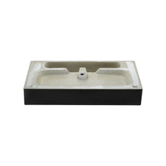 Swiss Madison Claire 30" Ceramic Console Sink Matte Black Basin Matte White Legs - SM-CS792 - The Home Selection