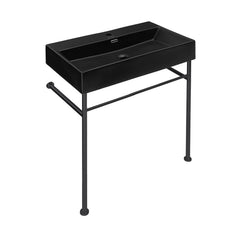 Swiss Madison Claire 30" Console Sink Matte Black Basin w/ Legs - SM-CS7 - The Home Selection