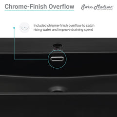 Swiss Madison Claire 30" Console Sink Matte Black Basin w/ Legs - SM-CS7 - The Home Selection