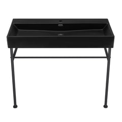 Swiss Madison Claire 40" Console Sink Matte Black Basin w/ Legs - SM-CS7 - The Home Selection