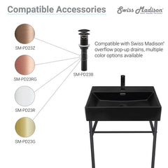 Swiss Madison Claire 40" Console Sink Matte Black Basin w/ Legs - SM-CS7 - The Home Selection