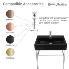 Swiss Madison Claire 40" Console Sink Matte Black Basin w/ Legs - SM-CS7 - The Home Selection