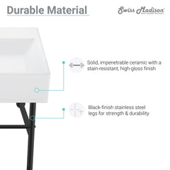 Swiss Madison Claire 40" Console Sink White Basin w/ Legs - SM-CS7 - The Home Selection