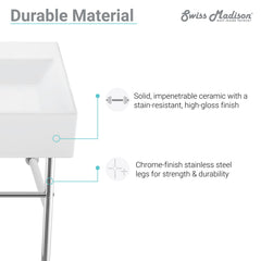 Swiss Madison Claire 40" Console Sink White Basin w/ Legs - SM-CS7 - The Home Selection