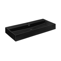 Swiss Madison Claire 40” Rectangle Wall-Mount Bathroom Sink in Matte Black - SM-WS335MB - The Home Selection