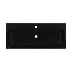 Swiss Madison Claire 40” Rectangle Wall-Mount Bathroom Sink in Matte Black - SM-WS335MB - The Home Selection