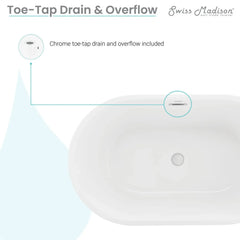 Swiss Madison Claire 48" Freestanding Bathtub - SM-FB550 - The Home Selection