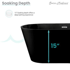 Swiss Madison Claire 60" Freestanding Bathtub in Matte Black - SM-FB590MB - The Home Selection