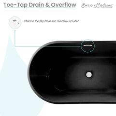 Swiss Madison Claire 60" Freestanding Bathtub in Matte Black - SM-FB590MB - The Home Selection