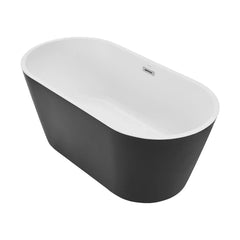 Swiss Madison Claire 60" Freestanding Bathtub Matte Black and Matte White - SM-FB590MBMW - The Home Selection
