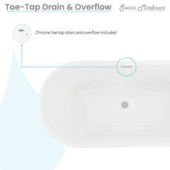 Swiss Madison Claire 60" Freestanding Bathtub Matte Black and Matte White - SM-FB590MBMW - The Home Selection