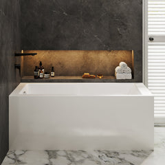 Swiss Madison Claire 60" x 32" Left-Hand Drain Drain Alcove Tub with Corner Apron - SM-AB570 - The Home Selection